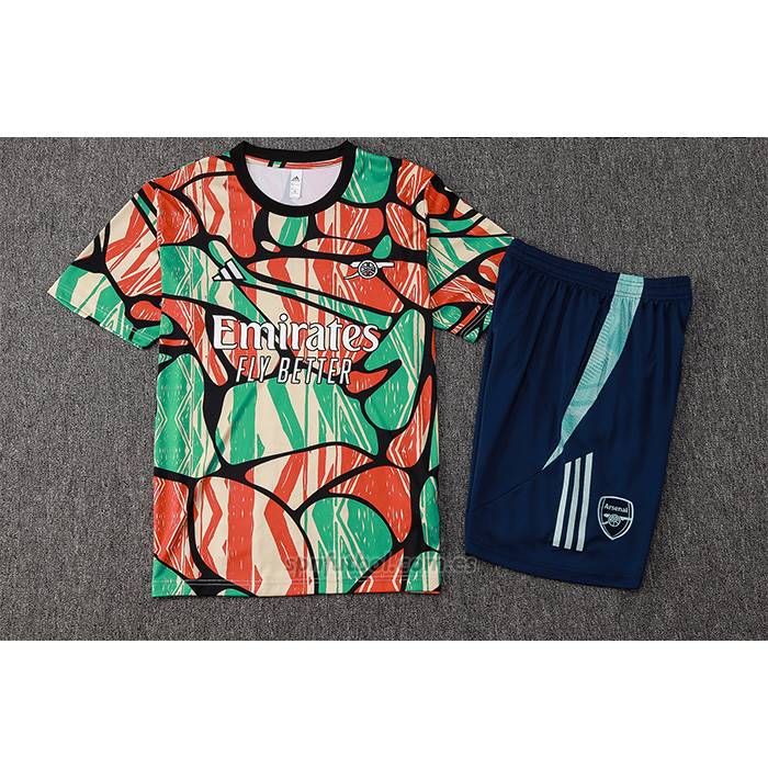 Chandal del Arsenal Manga Corta 2024-2025 Rojo Verde - Pantalon Corto